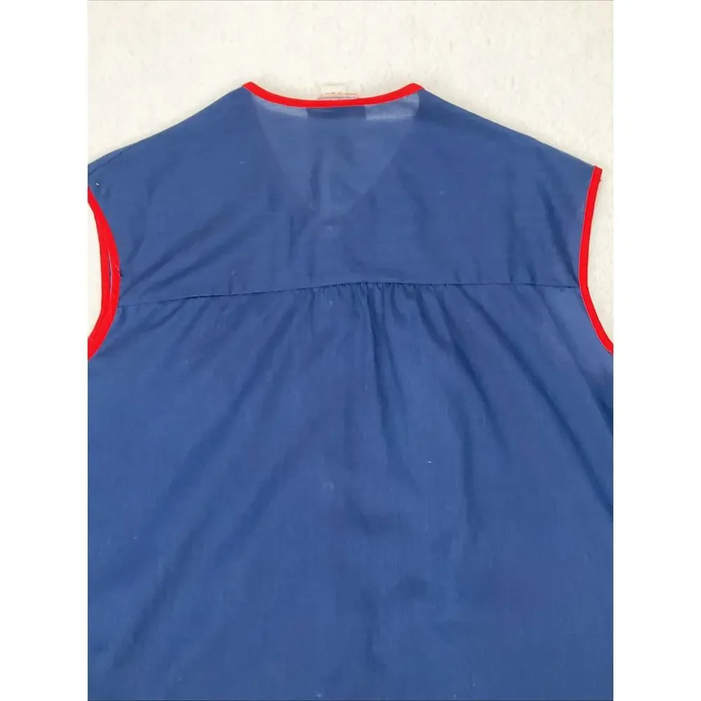 Vintage Izzy’s Artist Gardening Smock Chore Snap Apron Vest Top M Navy 2XL USA